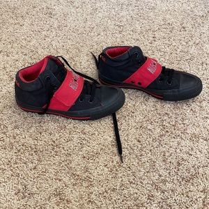 Converse black and red sneakers